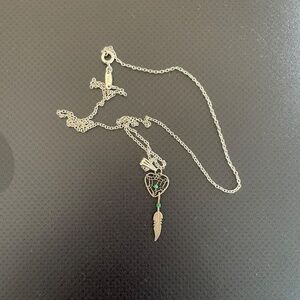 Handwoven 925 Native American Dreamcatcher Feather Necklace